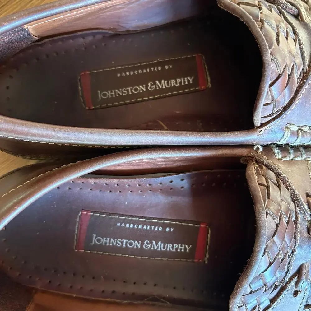 Johnston & Murphy Mens Sz 9 M Brown Leather Kiltie Tassel Loafer Shoes Preppy